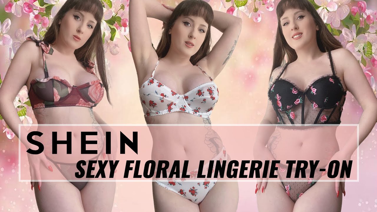 SHEIN Sexy Floral  Sheer Lingerie Try-On Haul