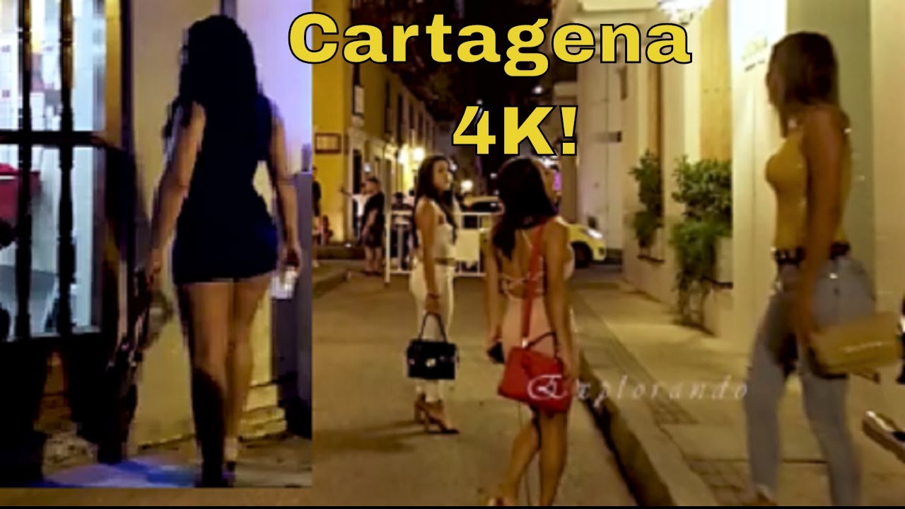 Beautiful Women on Friday Night  Cartagena Colombia 4K