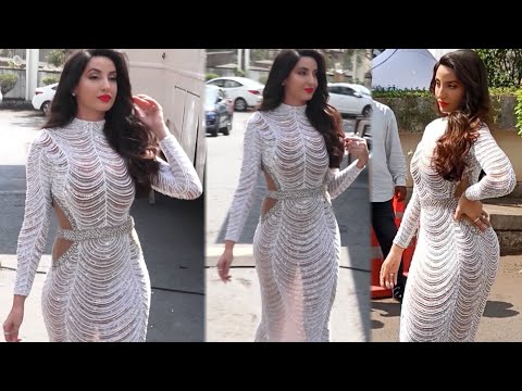NORA FATEHİ SİZZLES IN WHİTE TRANSPARENT DRESS ON THE SET OF DANCE DEEWANE JUNİORS