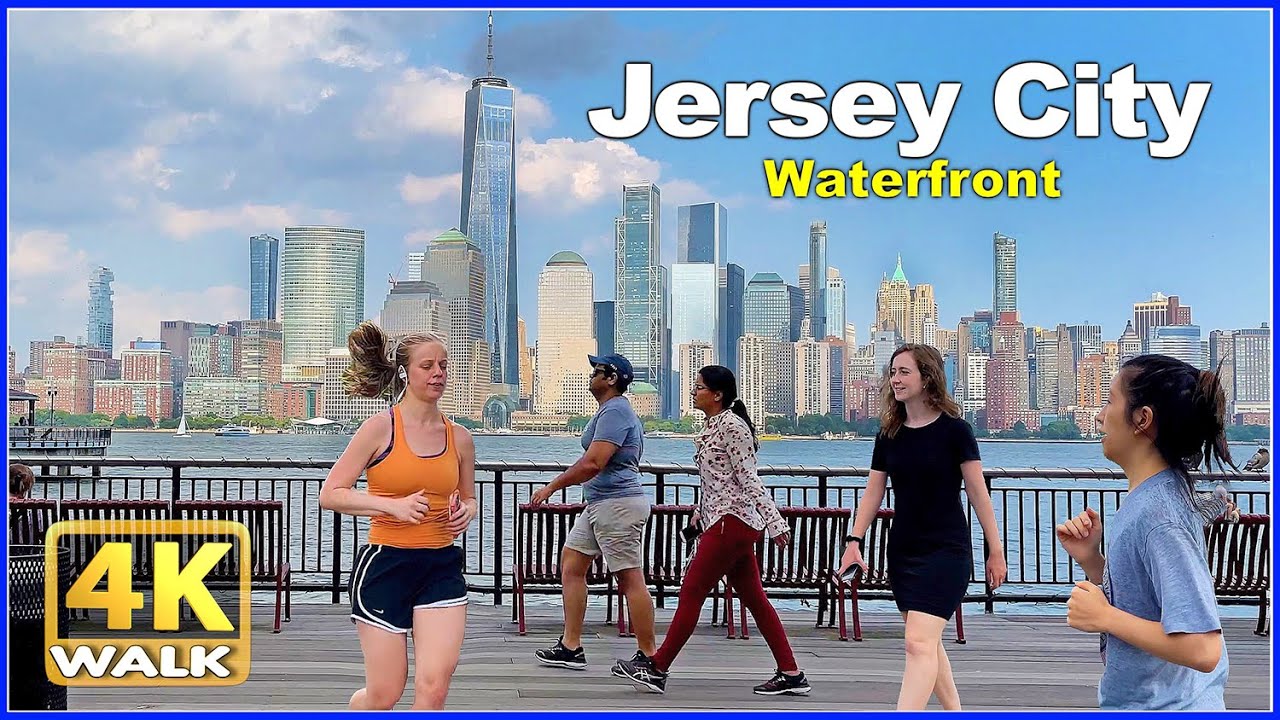 【4K】WALK JERSEY CİTY WATERFRONT USA 4K VİDEO NJ TRAVEL VLOG