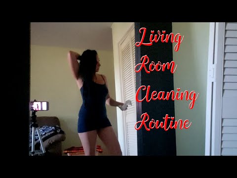 LIVING ROOM CLEANING ROUTINE | Messy house