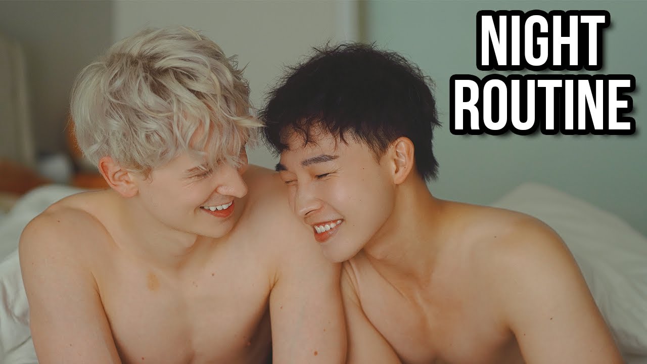 Boyfriends' secret night routine 【sexy gay couple】