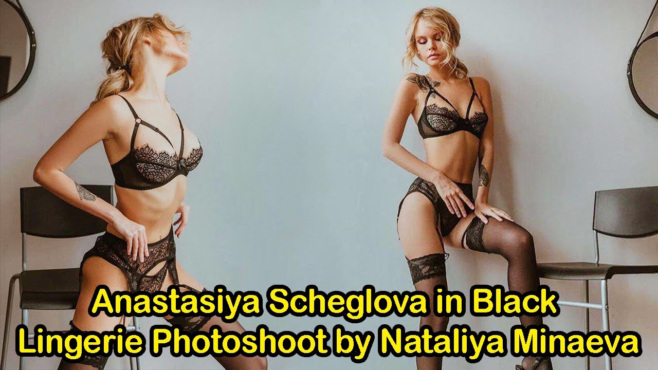 Anastasiya Scheglova in Black Lingerie Photoshoot by Nataliya Minaeva