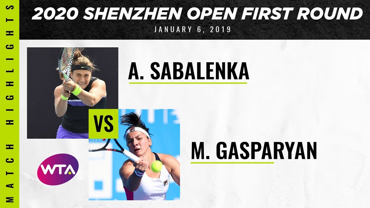 Aryna Sabalenka vs. Margarita Gasparyan | 2020 Shenzhen Open First Round | WTA Highlights