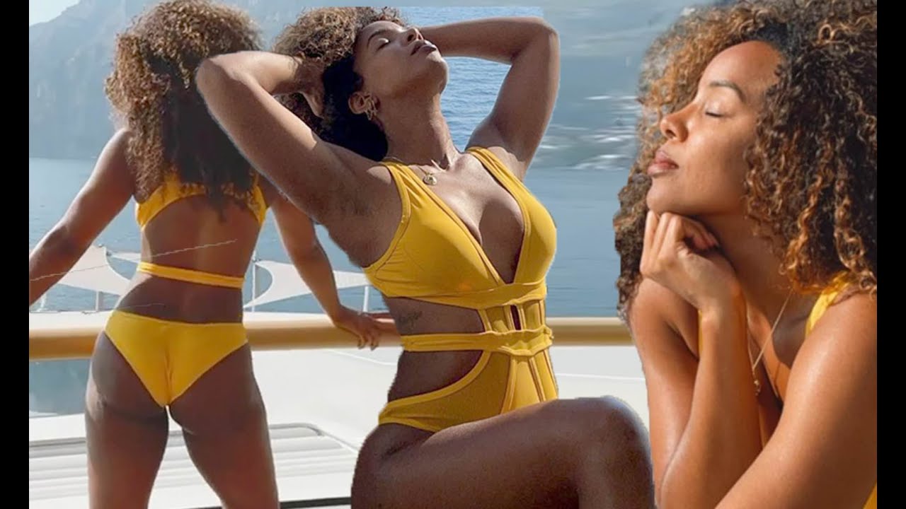 Hello sunshine! Kelly Rowland soaks up sun in yellow swimsuit