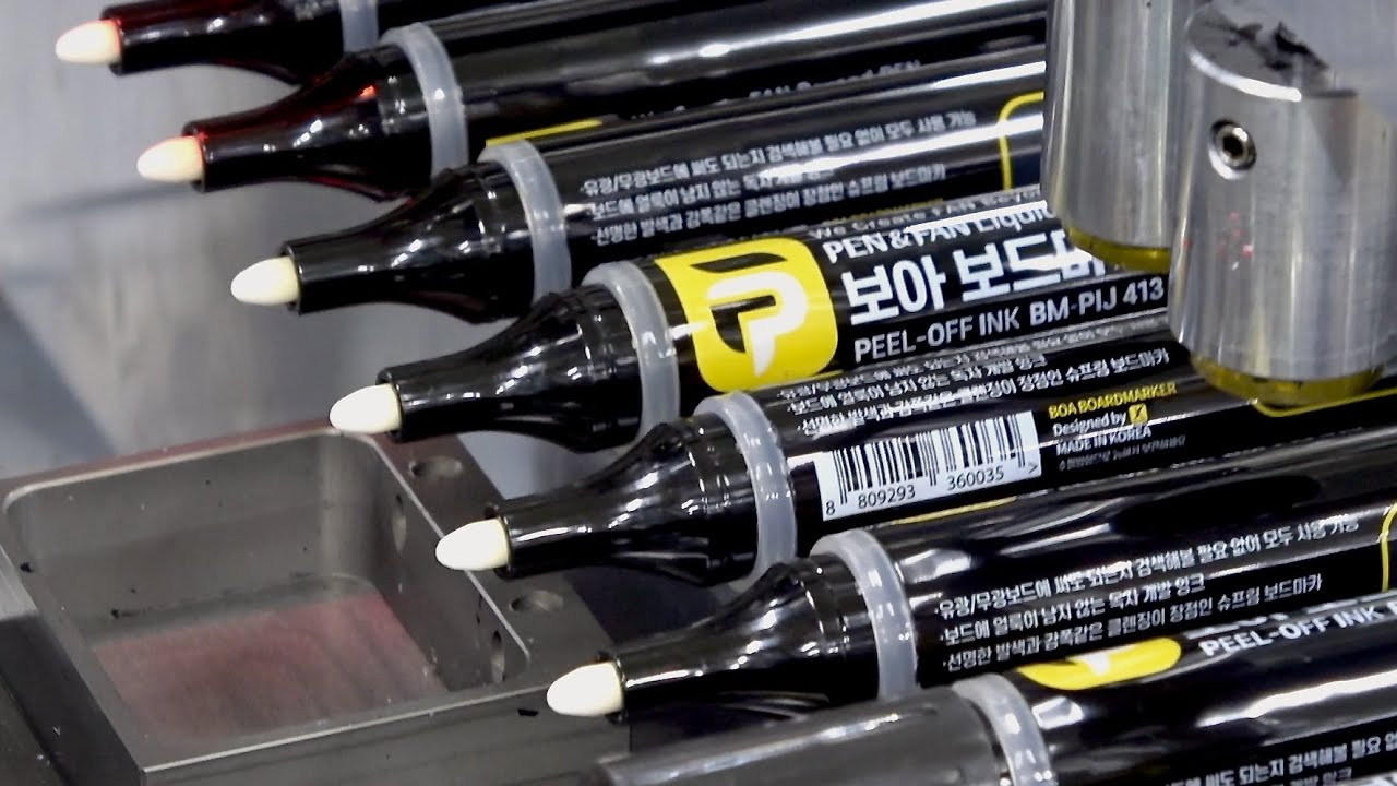 Manufacturing Process of Whiteboard Marker Pens in Korean Ink Pen Factory