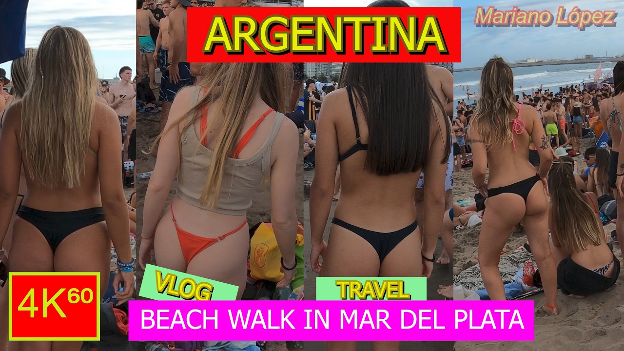 4K⁶⁰ -  BEACH WALK (PLAYA GRANDE) ️ - ARGENTINA - MAR DEL PLATA - SUMMER - TRAVEL - VLOG 1 ☀️