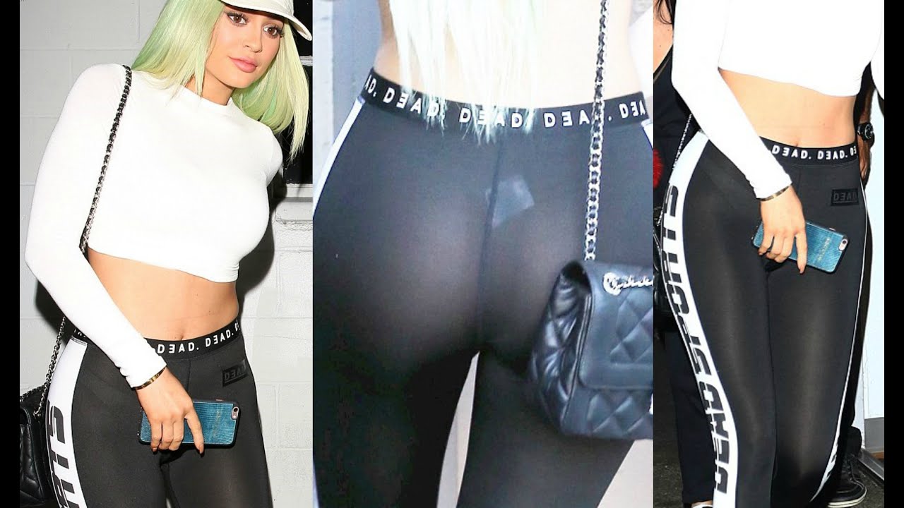 Kylie Jenner Butt Exposed In Tight Sheer Leggings