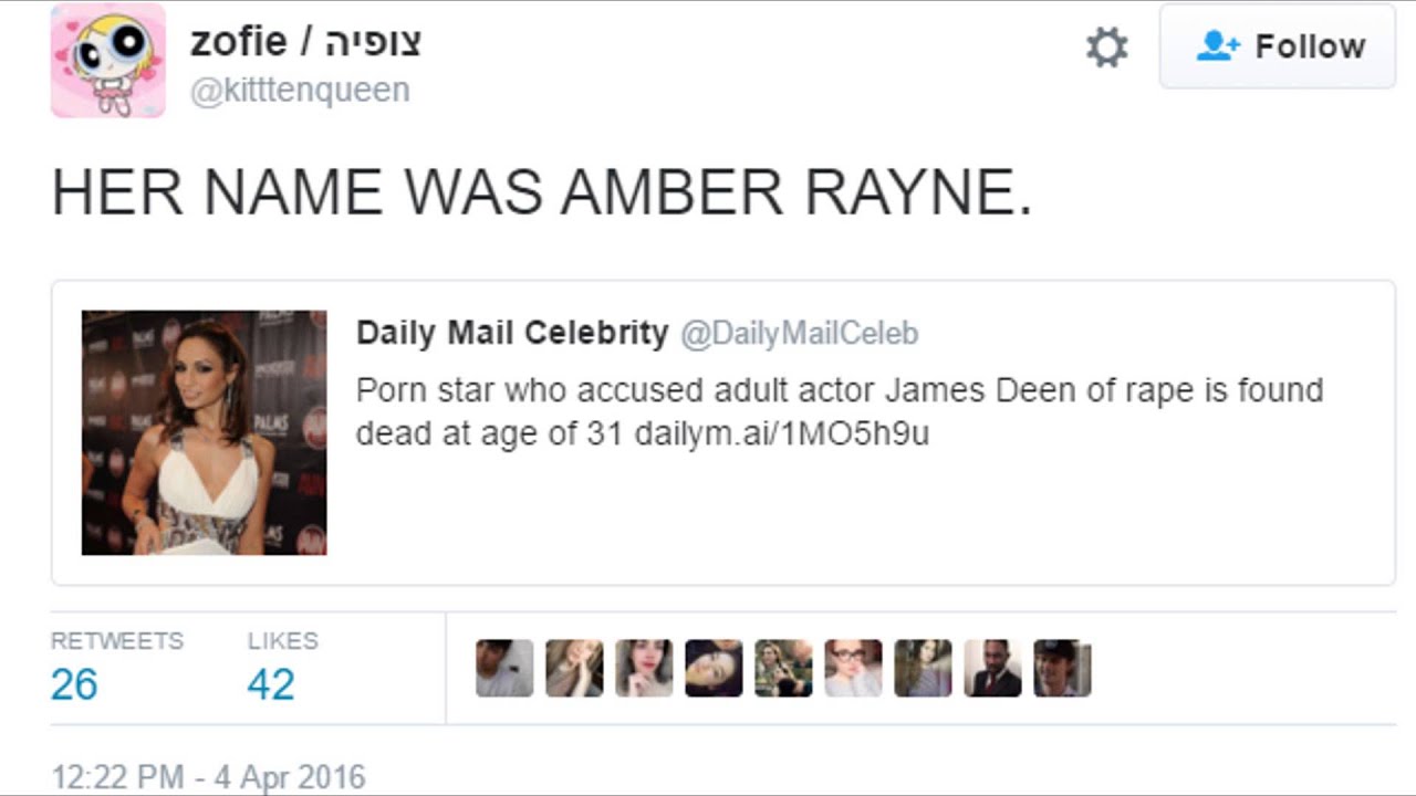 PORNSTAR AMBER RAYNE WAS FOUND DEAD / SHE DİED OF A POSSİBLE OVERDOES / TWEETS
