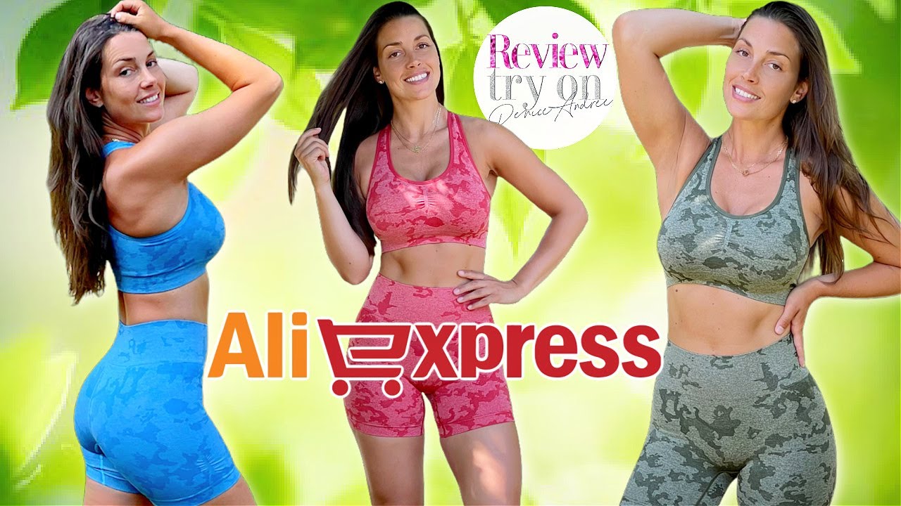 Aliexpress Gymshark Adapt dupe Camo Seamless shorts set - Try On Haul