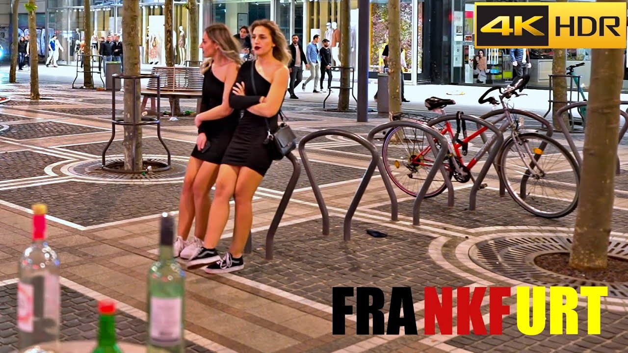 Frankfurt After Dark | Germany-Frankfurt Night Walk | Walking Tour Germany [4K HDR]