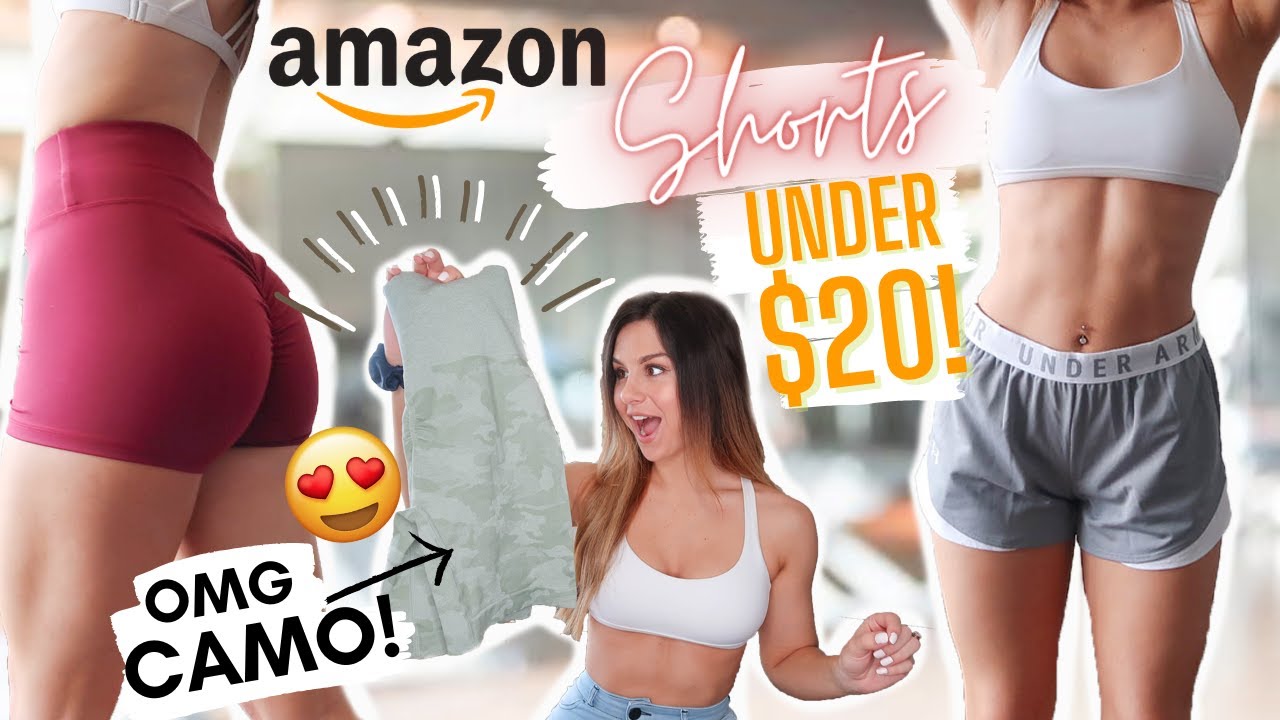 AMAZON GYM SHORTS UNDER $20 REVIEW TRY ON HAUL! GYMSHARK DUPES UNDER ARMOUR  AMAZON MUST HAVES 2020