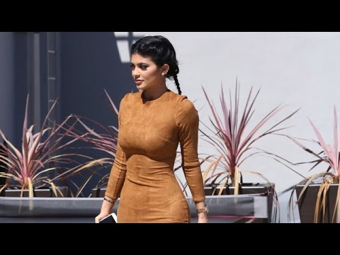 Kylie Jenner Rocks Sexy Skin Tight Suede Dress