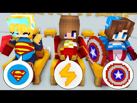 MONSTER SCHOOL : CUTE PREGNANT DR. SUPER HEROES CLİNİC  CUTE GİRL HERO MOTHER - MİNECRAFT ANİMATİON