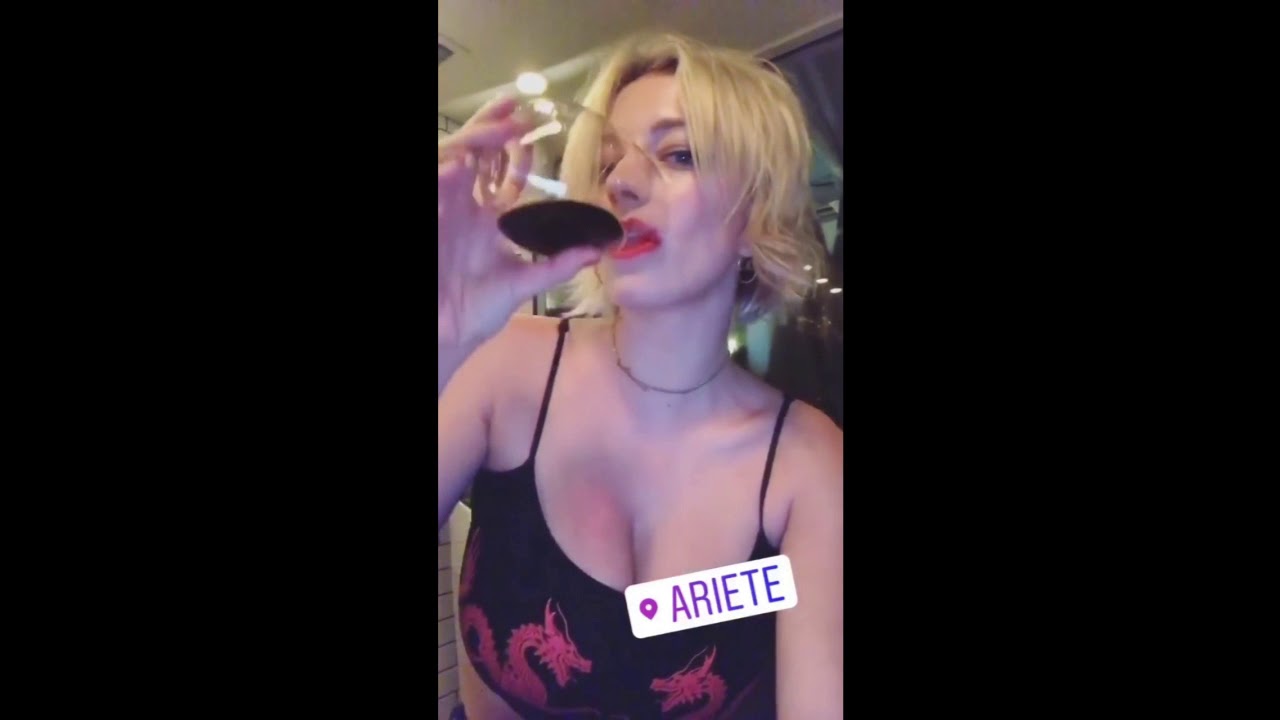 Caroline Vreeland Drinking Some Wine