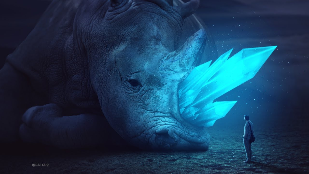 Glowing Rhino Photo Manipulation Effect Photoshop Tutorial