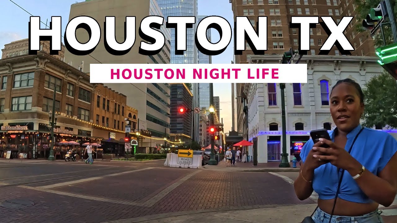 HOUSTON AT NIGHT - 4K Walking Tour of Downtown Houston's Nightlife August 2023