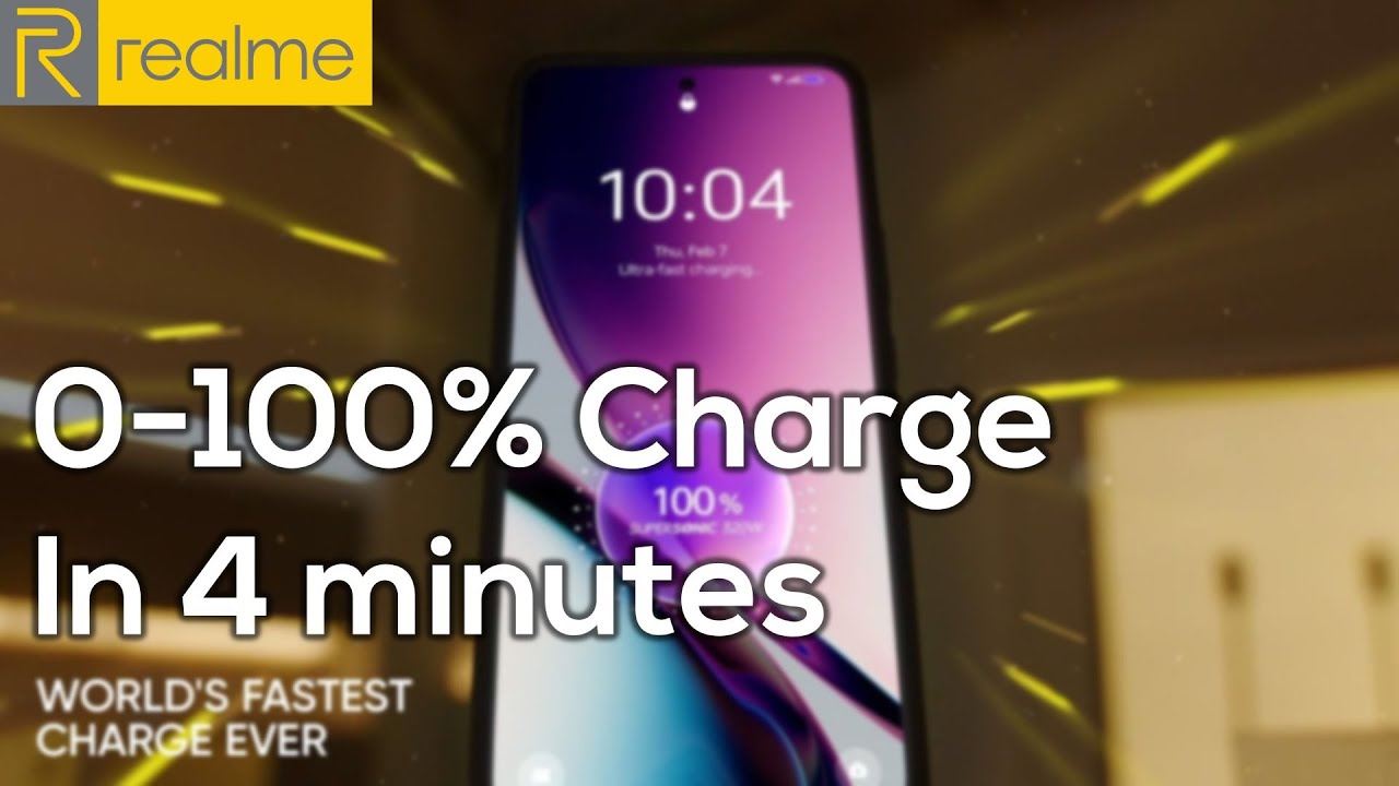  % Charging in  Minutes: Realme W SuperSonic Charge Tech