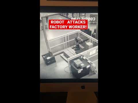 ROBOT ATTACKS FACTORY WORKER! #SHORTS
