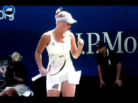 HOT FEMALE TENNIS PLAYER WOZNIACKI, with a little mario brothers music