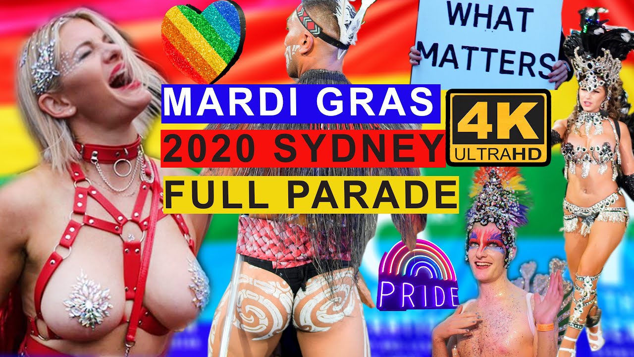 Mardi Gras SYDNEY 2020 full parade Lesbian, Gay, Bisexual, Transgender Queer, Intersex, festival 4K