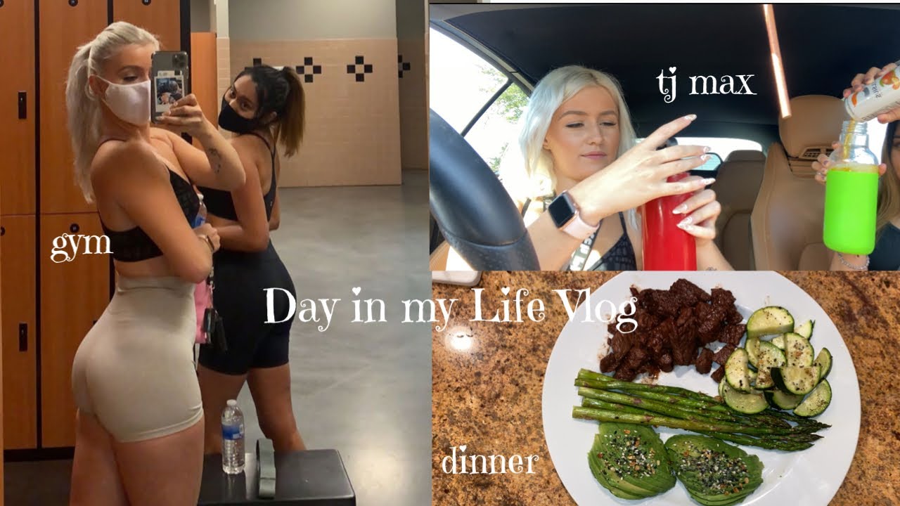 Day in my Life VLOG- hanging w friend, gym, tj max, unboxing pr, dinner