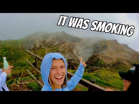 hiking into an active volcano in guadeloupe!!