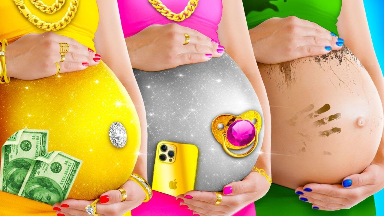 Poor VS Rich VS Giga Rich Pregnant | Expensive VS Cheap Pregnancy Awkward Moments by RATATA BOOM