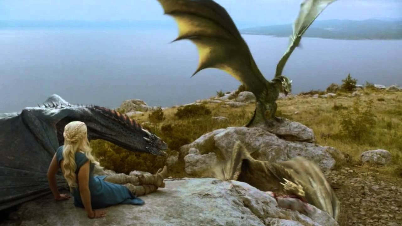 Daenerys' Dragons Fight: Full Scene (S04 E01) Game Of Thrones