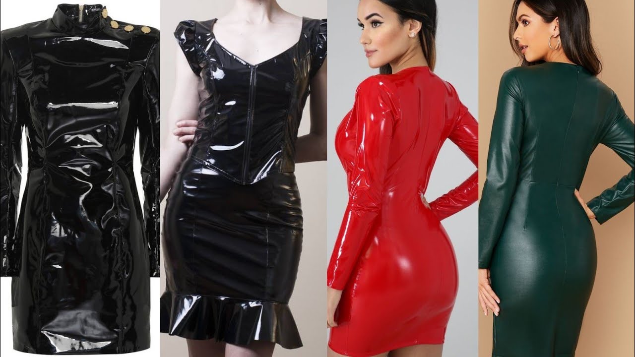 MOST BEAUTİFUL,STYLİSH AND HOT LATEX LEATHER BODY CONE DRESSES