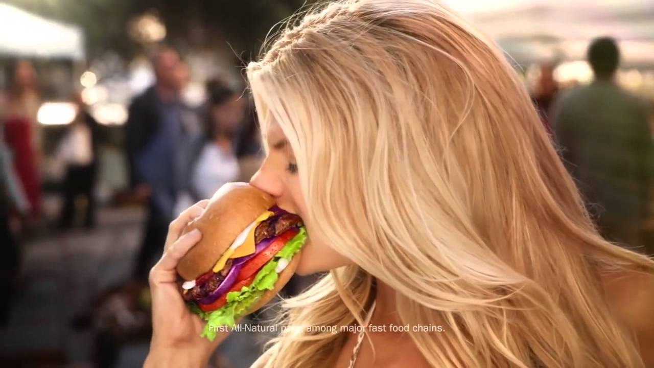 Charlotte McKinney - Carls Jr Ad Commercial - Super Bowl XLIX 2015 - The All Natural Burger