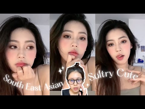 SOUTH EAST ASİAN SULTRY CUTE MAKEUP | COOL TONE NUDE EYESHADOW MAKEUP TUTORİAL BY 小魏HUHU