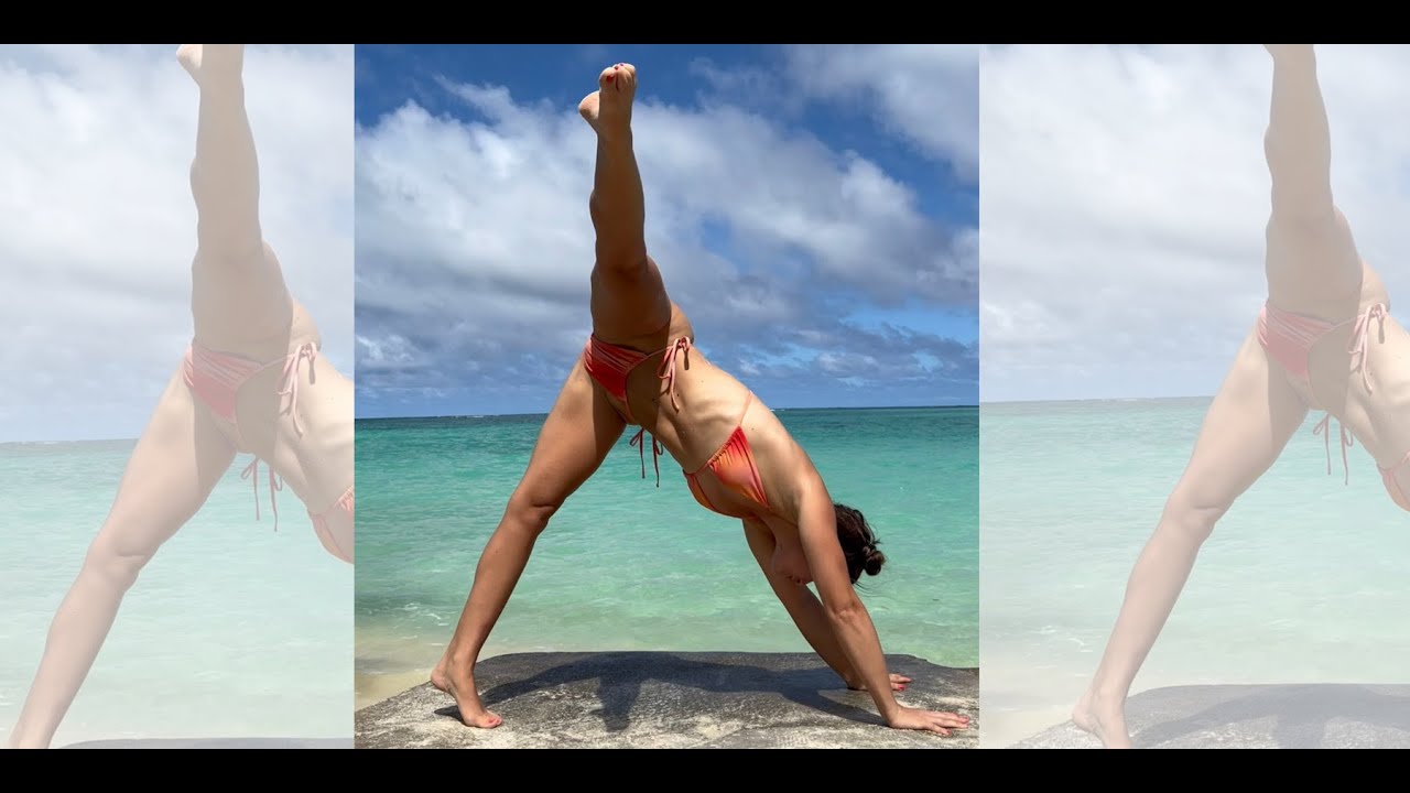 My peaceful yoga practice at Lanikai Beach in Hawaii ????☀️