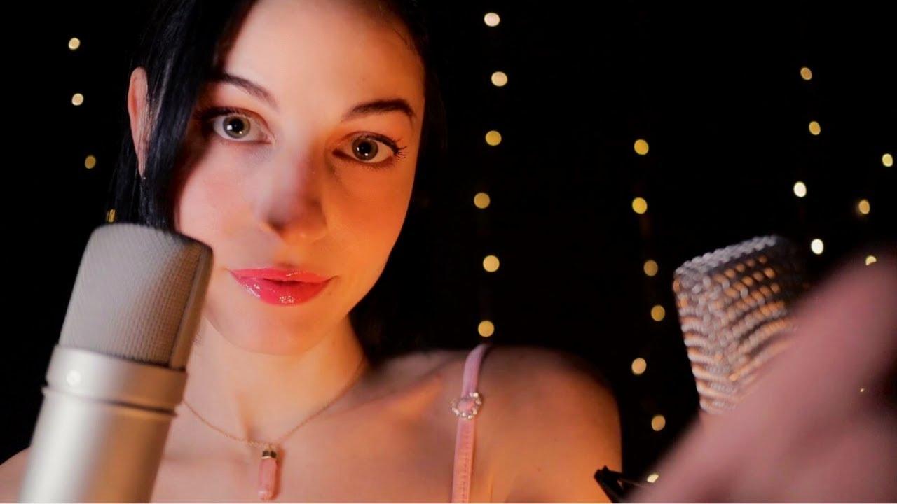 ASMR (CLICKY) CLOSE WHISPERS with PERSONAL ATTENTION (face touching, affirmations) ~rain ambience