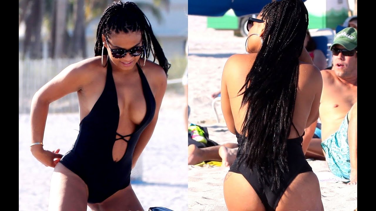 christina milian can’t stay ınside her swimsuit on miami beach - part2