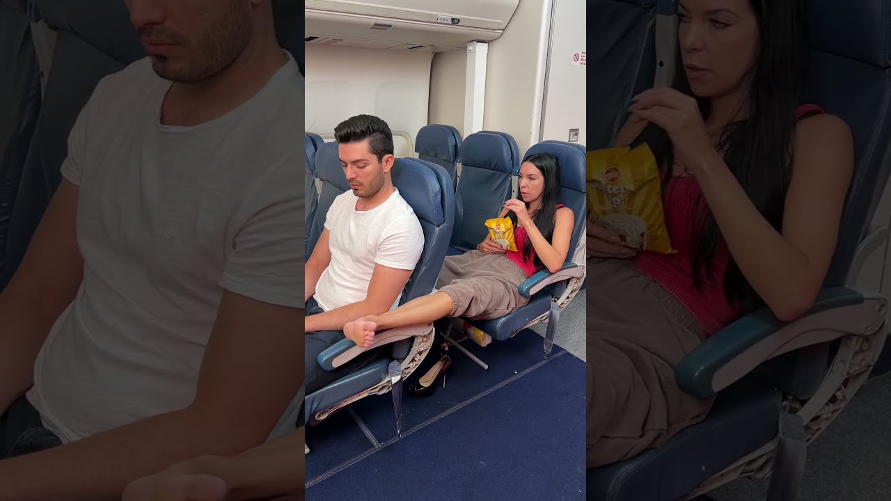 RUDE PASSENGER #SHORTS #FUNNY #AİRPORT #AİRPLANE #FOOT