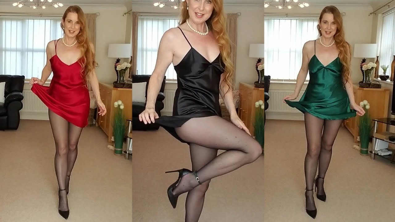 Silk nightwear with Wolford tights try on haul~ Sharon janney