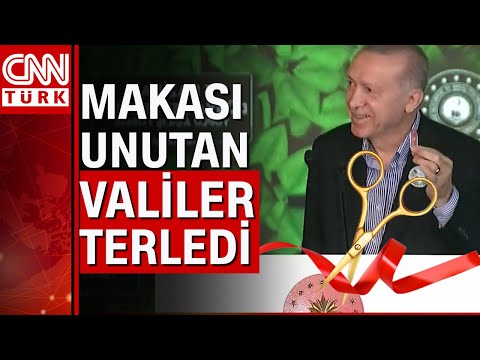 Cumhurbaşkanı Erdoğan’ın ‘Kurdele Kesim Töreni’ndeki güldüren kurdele ve makas diyaloğu
