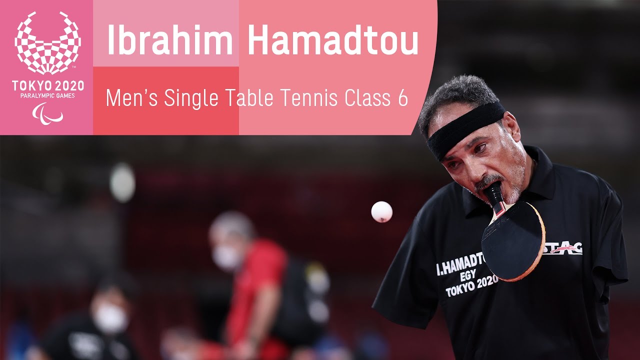 No Armed Table Tennis Player Ibrahim Hamadtou Against Park Hong kyu   Table Tennis   Tokyo 