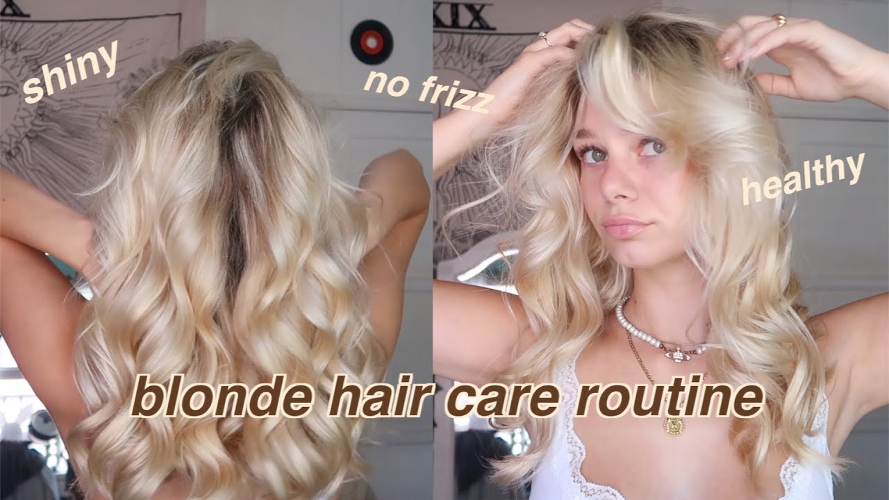 MY BLEACH BLONDE HAIR CARE ROUTINE (NO HEAT!!)