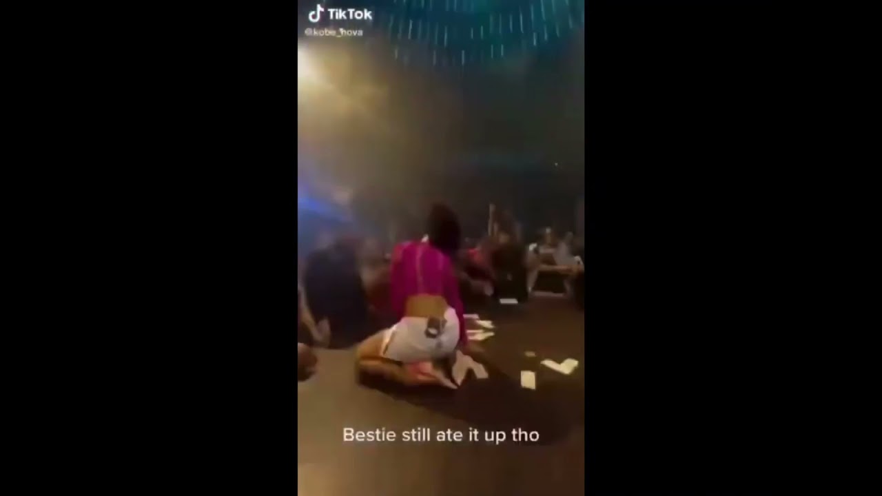 Doja Cat falling while boss bitch plays in the background