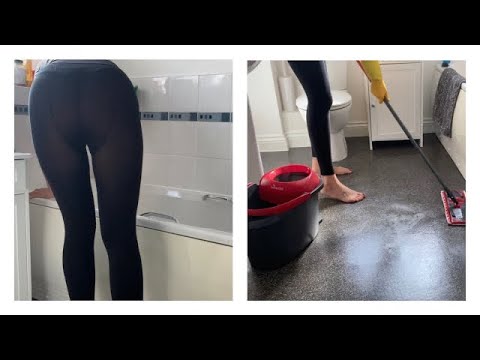 ASMR Scrubbing, Mopping and Spraying Cleaning The Bathroom
