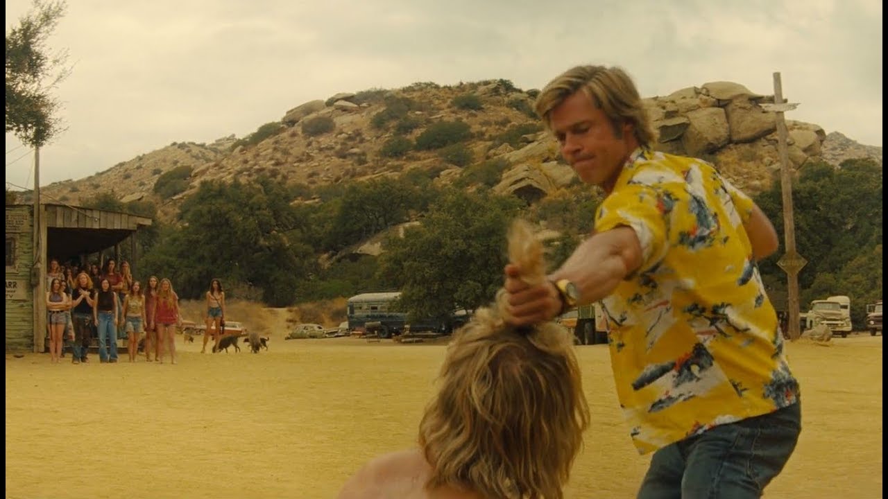 Cliff Booth punched a Hippie at Spahn Ranch Scene 1080p  - Once Upon A Time In Hollywood (2019)