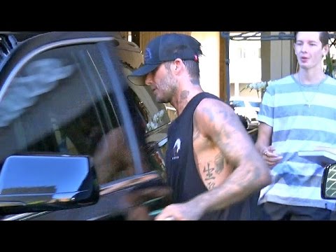 EXCLUSIVE   David Beckham Sexy And Sweaty After SoulCycle