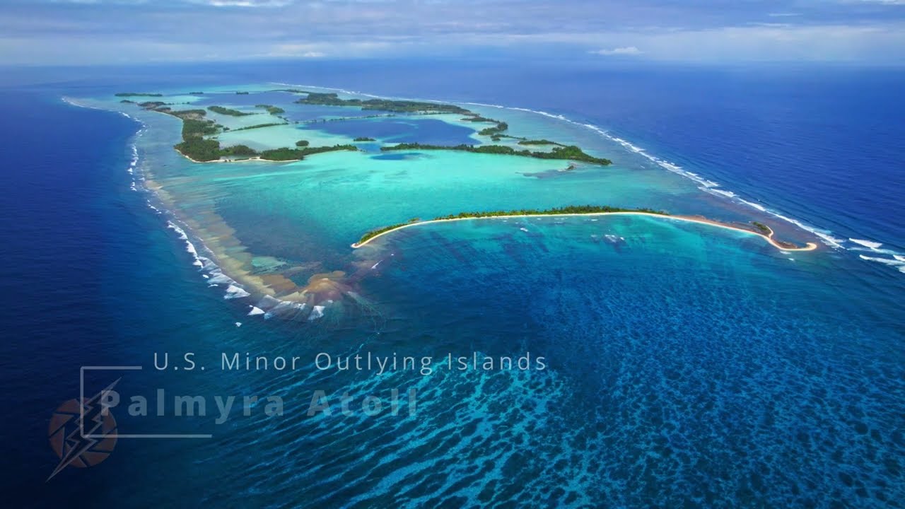 Palmyra Atoll, Drone filming, Pacific Remote Island. Aerial Stock Footage, 2022
