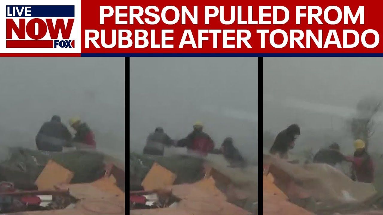 TORNADO HİTS MATADOR, TEXAS: TV NEWS CREW APPEARS TO PULL PERSON FROM RUBBLE | LİVENOW FROM FOX