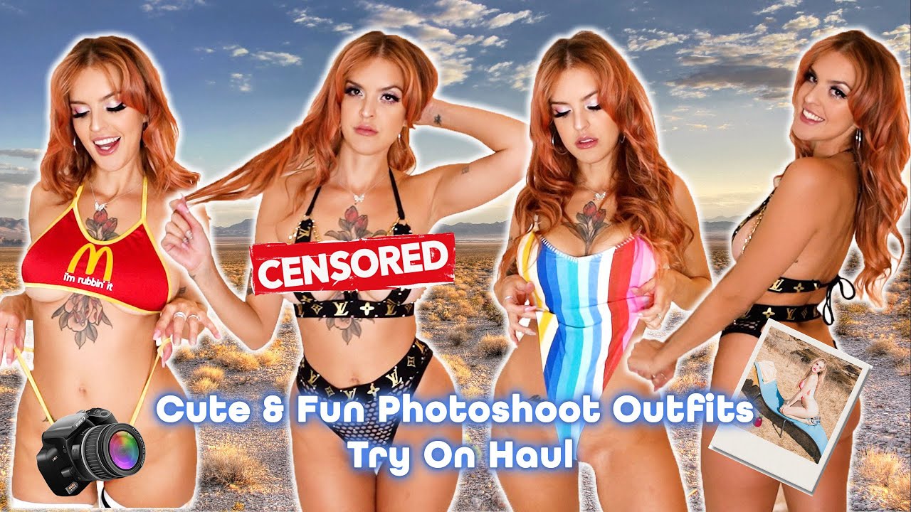 Cute & Sexy Photoshoot Outfits - Try On Haul **Micro Bikini!**