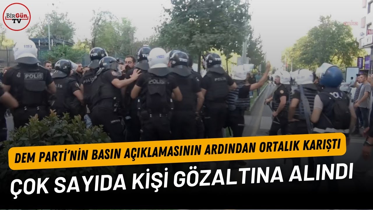 Diyarbakır’da DEM Parti’nin basın açıklamasının ardından  şüpheli gözaltına alındı