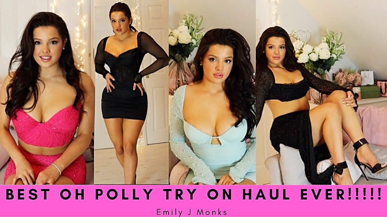 MOST GLAMOROUS OH POLLY MINI DRESS TRY ON HAUL FOR THE HOLIDAYS!! BLACK FRIDAY SALE EMILY MONKS ❤️