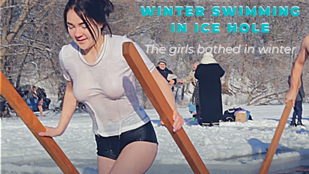 Winter Swimming in ice hole ASMR (2019) #1